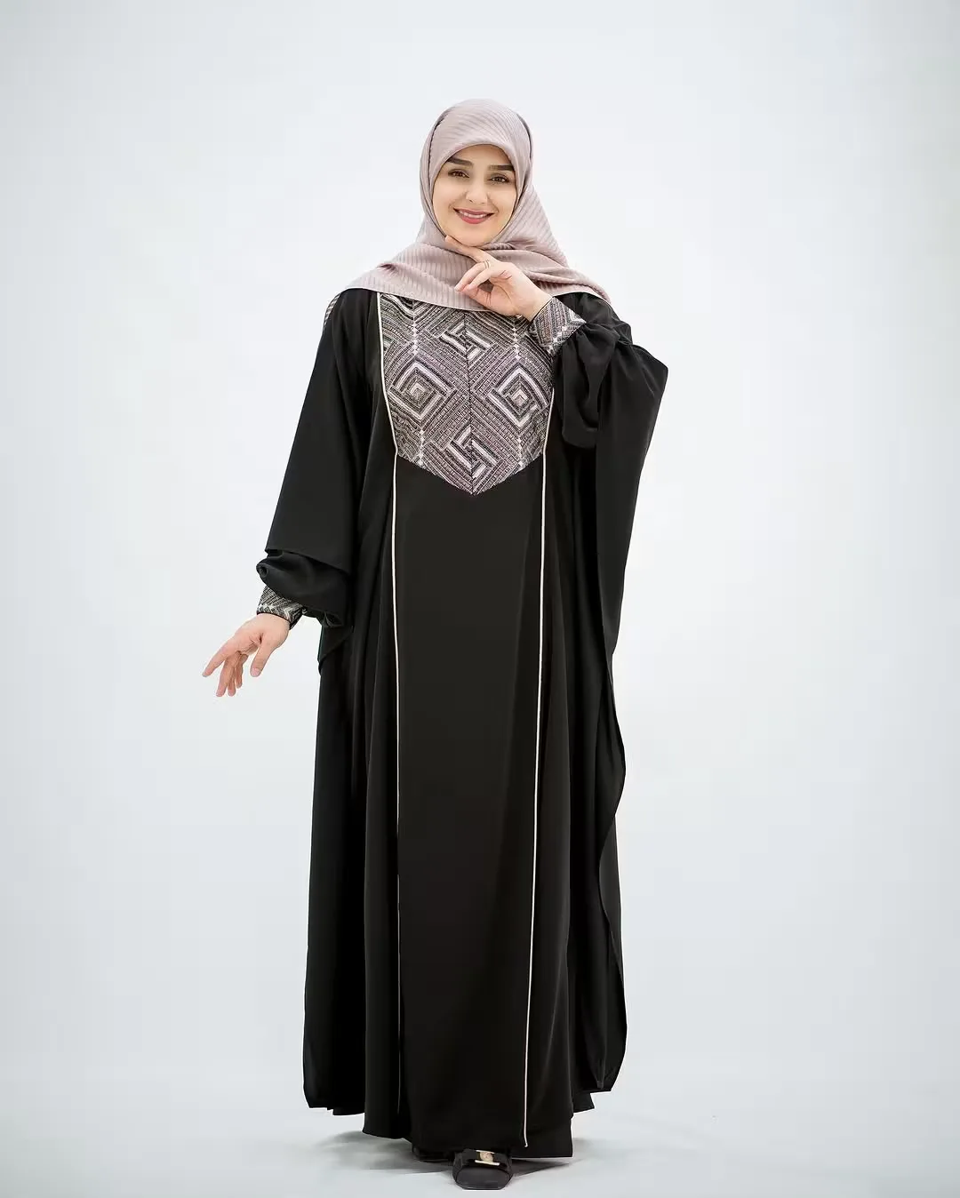 Elegant Black Butterfly / Kaftan Style Dubai Abaya