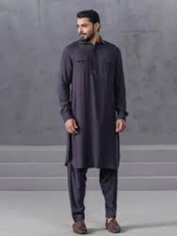 Men's Smart Fit Double-Pocket Casual Kabli Suit