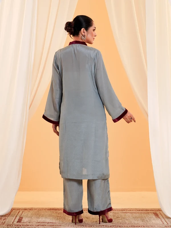 WOMENS'S EXCLUSIVE LACE DETAILS SILK MIXED REGULAR FIT SHALWER KAMEEZ image 2
